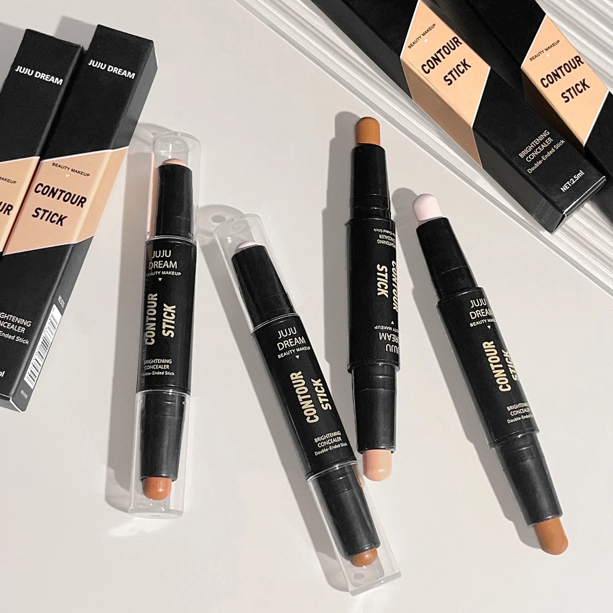 Dual-Ended Contour Stick – Long-Lasting Foundation & Concealer for Dark Circles