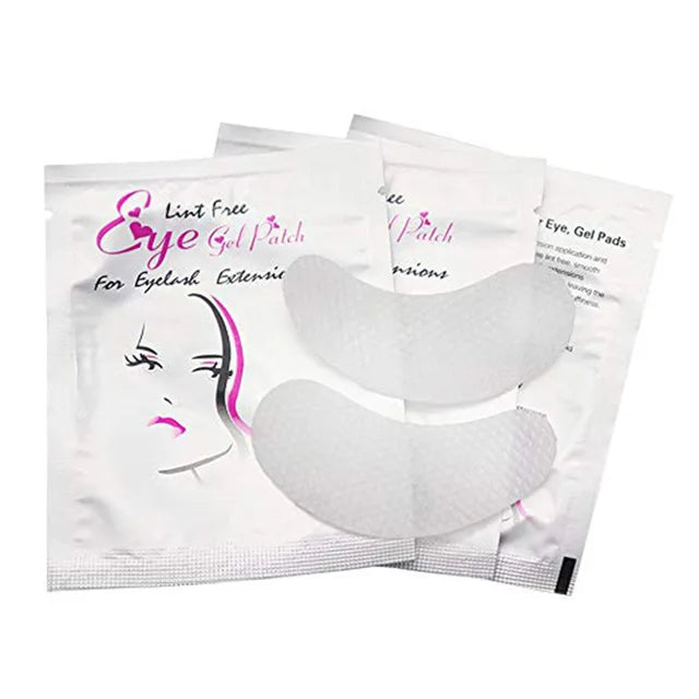 50 pairs of eyelash extension lower eye masks, makeup patches, and stickers for eyelash application.