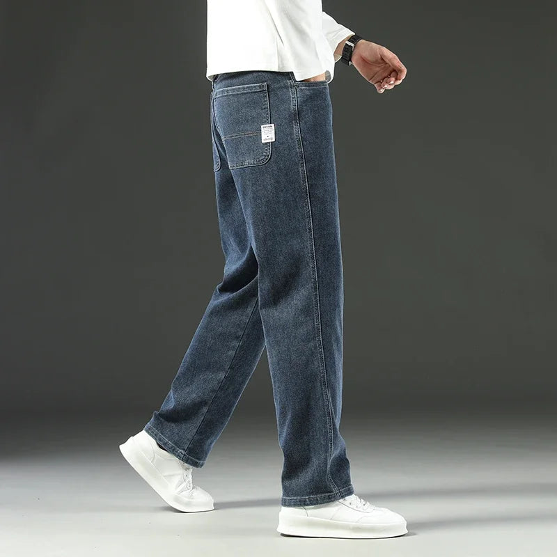 Men’s Jeans – Loose, Comfortable Straight-Leg for Spring/Autumn Business Casual