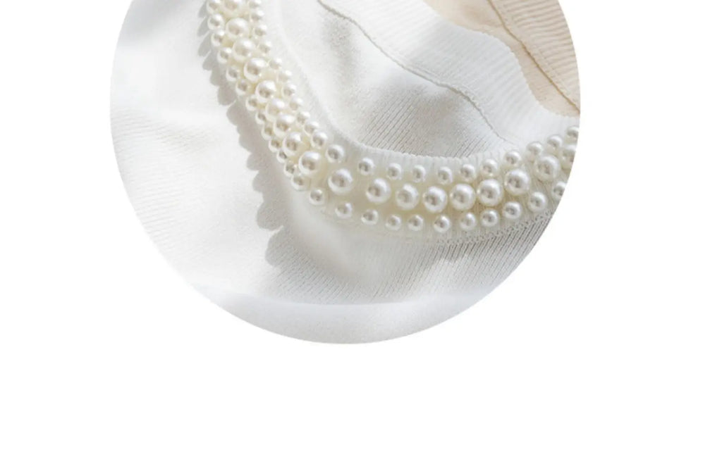 Korean Knitted Women’s Vest – Sleeveless Beaded Summer Tank Top, Casual Thin Blouse