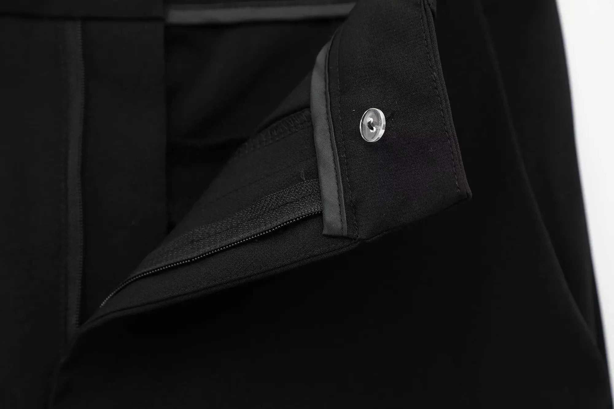 TFMLN Women’s Summer Set – Black Zipper Lapel Top & Wide-Leg Pants Two-Piece Outfit