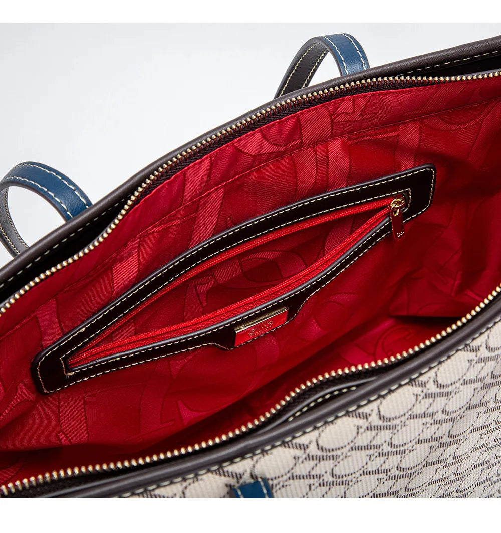 Women's Tote Bag New Fabric Splicing Handbag Large Capacity