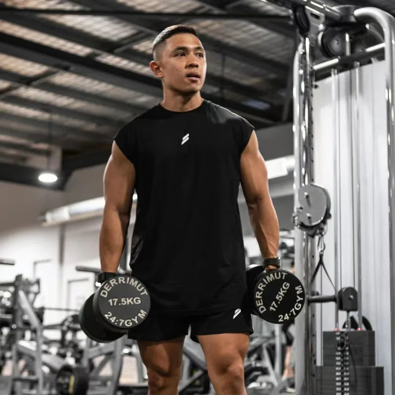 Men's Sleeveless Quick-Dry Basketball Vest, Breathable Gym Tank for Fitness and Bodybuilding