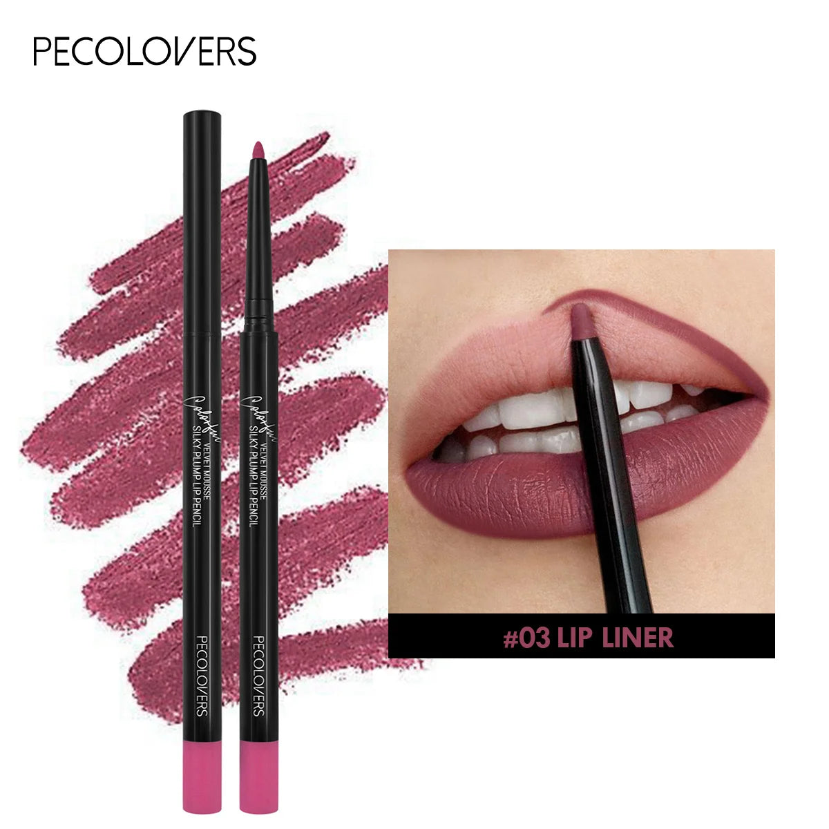 Waterproof Matte Lip Liner – Long-Lasting, Moisturizing, 12 Colors