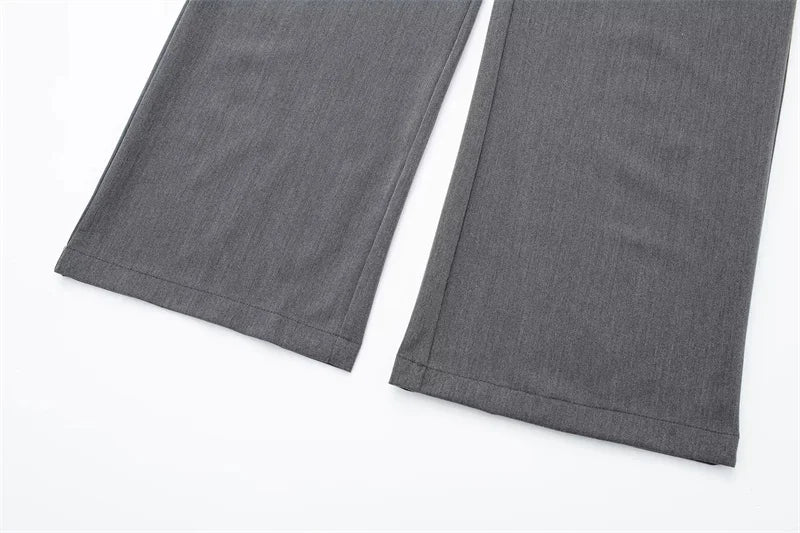 Women's Pants Beige Grey Black Wide Leg Pants Women High Waist Baggy Pants Woman Fashion Summer Office Trousers