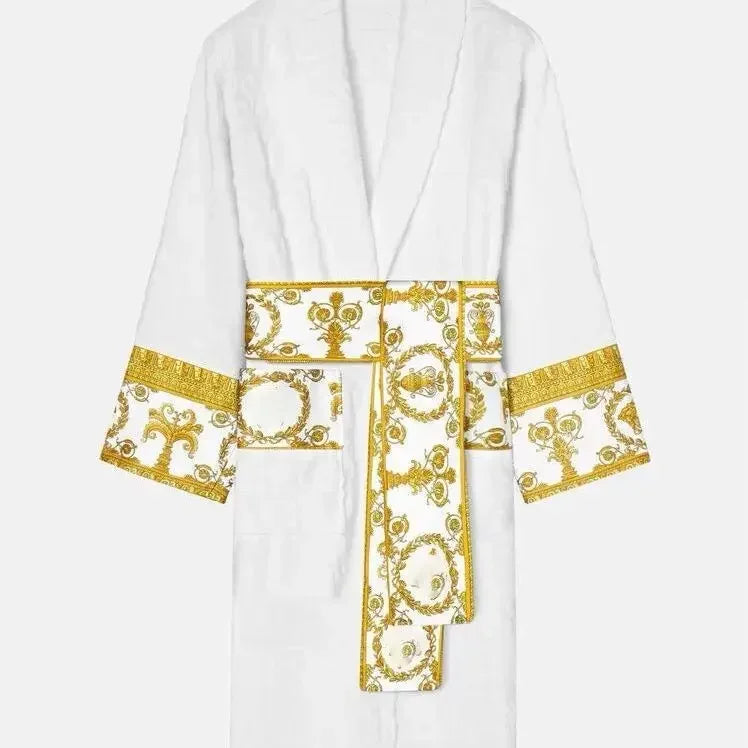 Autumn Winter Bathrobe with Sash, Long Sleeve, Pockets, Nightgown for Men & Women