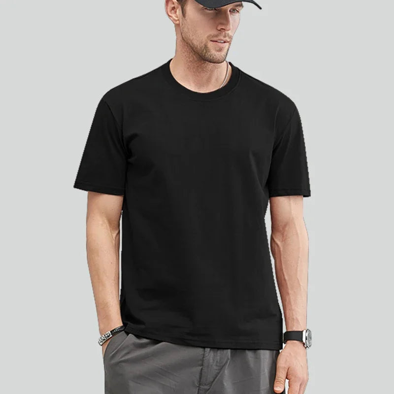 Oversized Cotton T-Shirt – Casual, High-Quality, Solid Color, Short Sleeve Tee for Men