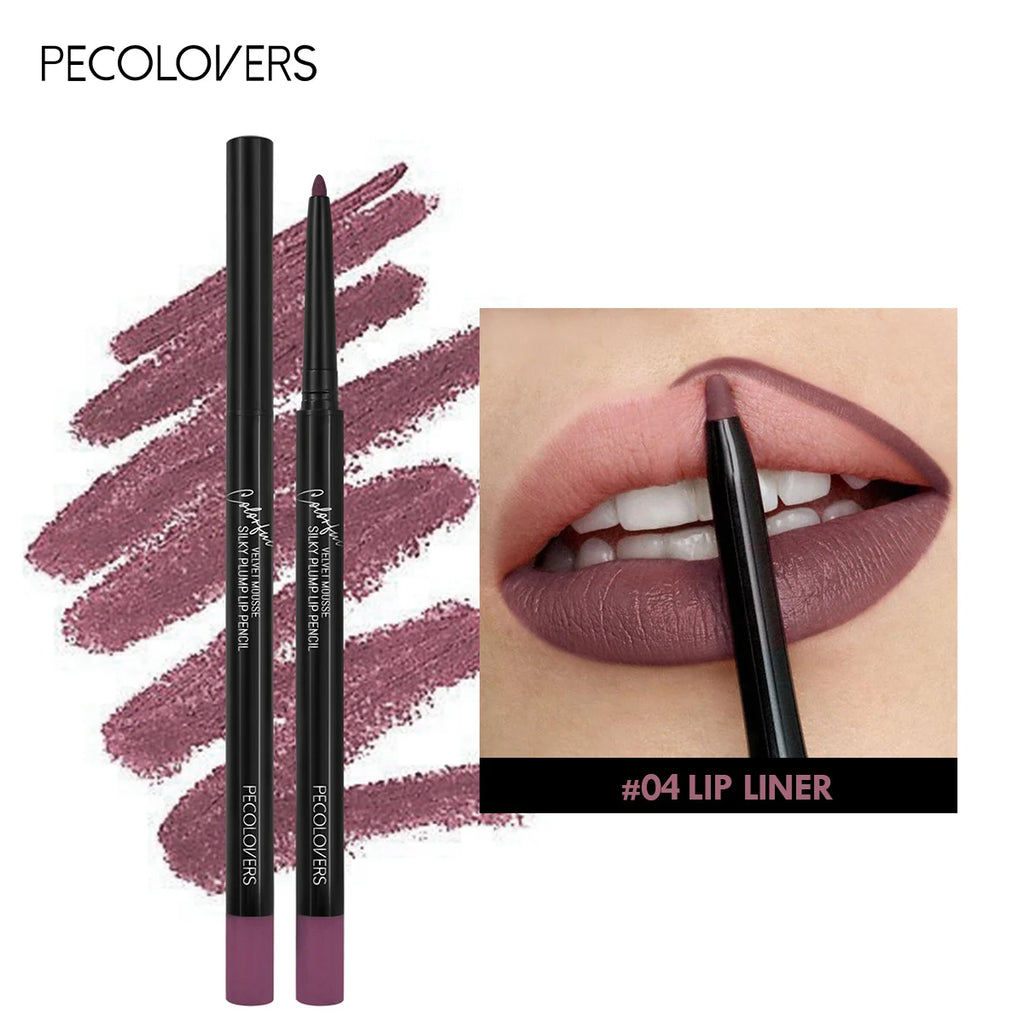 Waterproof Matte Lip Liner – Long-Lasting, Moisturizing, 12 Colors