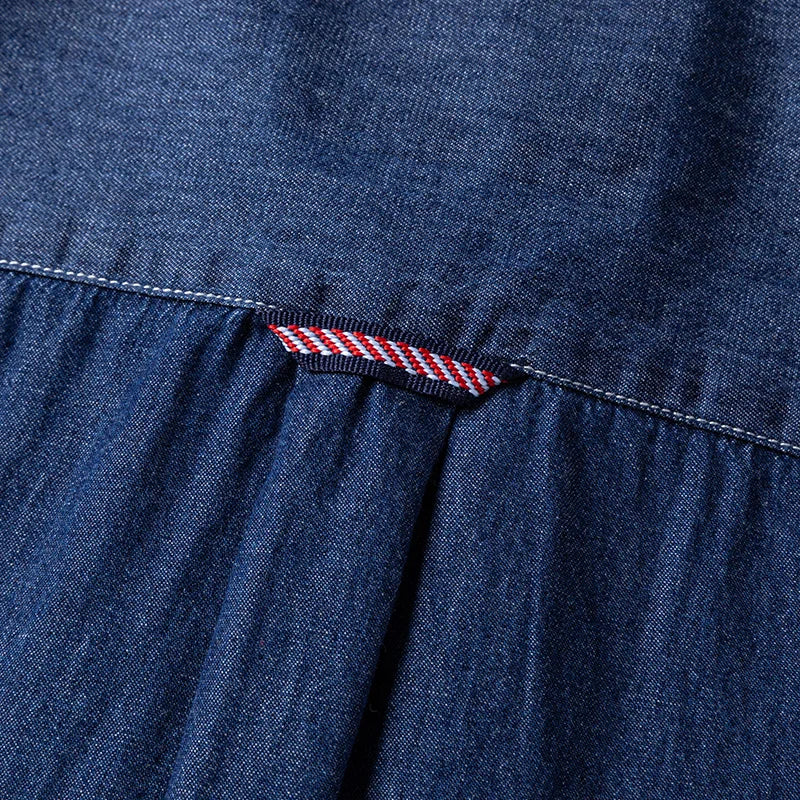 Men’s 100% Cotton Denim Shirt – Long Sleeve, Classic Fit, Pocket Design & Embroidery