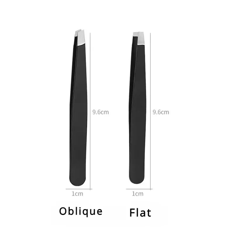 Stainless steel eyebrow tweezers for precise hair removal and shaping, durable and comfortable grip
