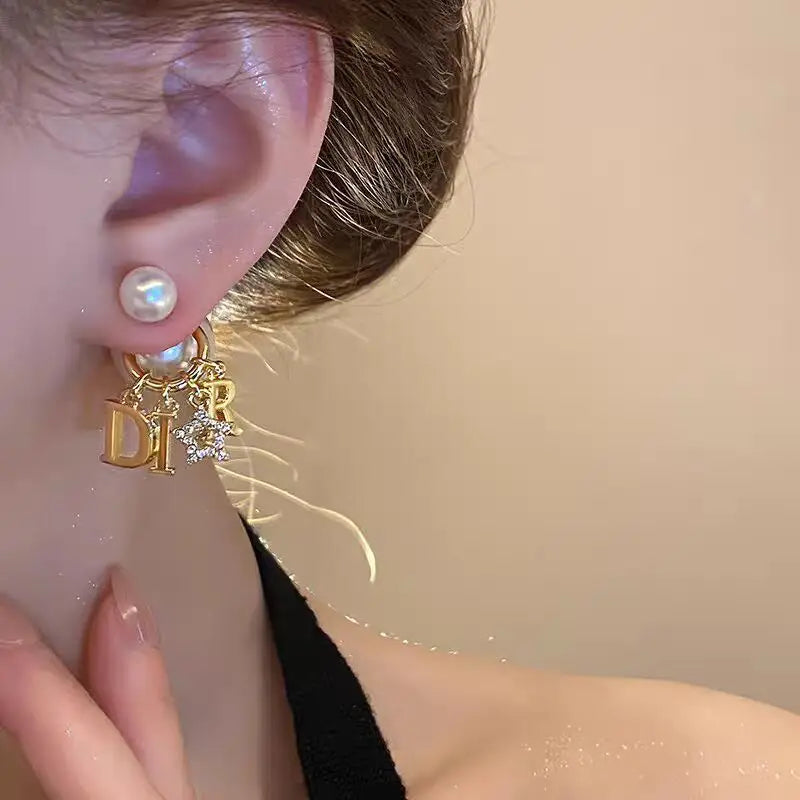 Trendy Double-Sided Pearl Stud Earrings – Elegant Luxury for Women, Spring & Summer Fashion