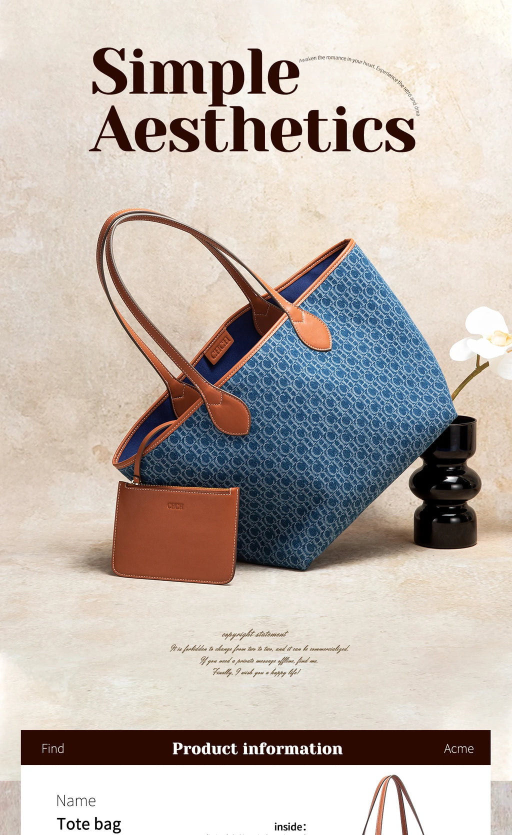 Women's Tote Bag Simple Double sided Available Mother and Child Large Capacity Casual Handbag