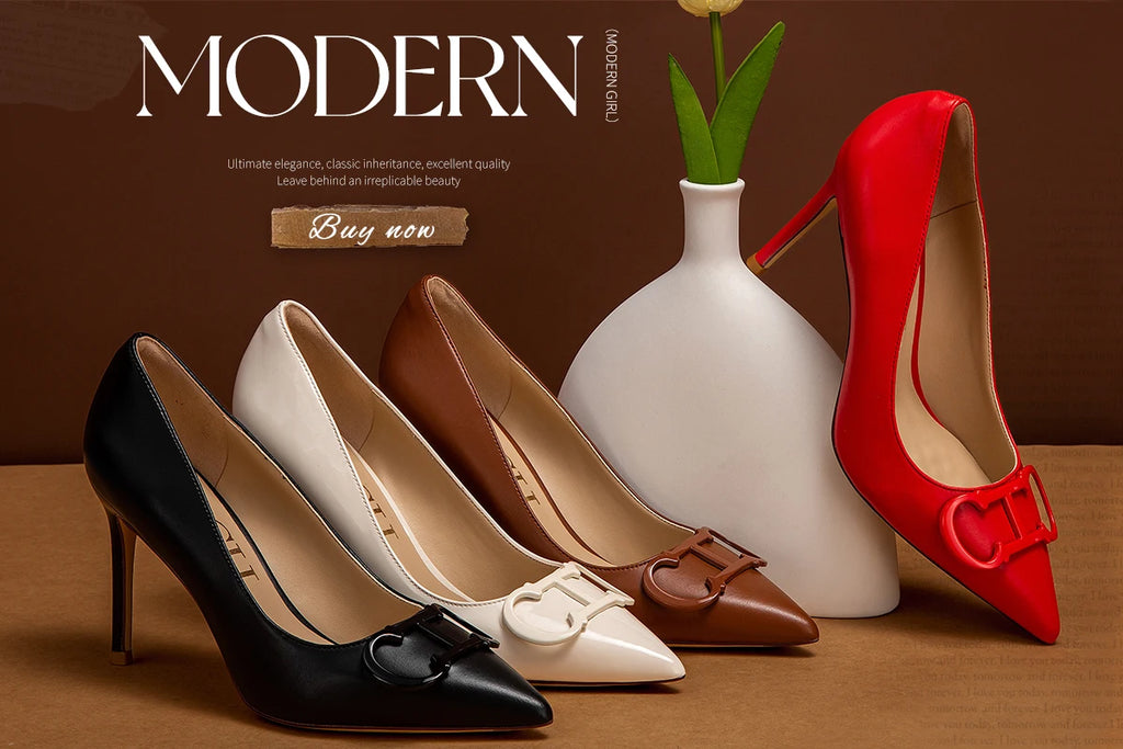 Women's High Heels New Hollow Business Women's Shoes 7cm Red Evening Shoes