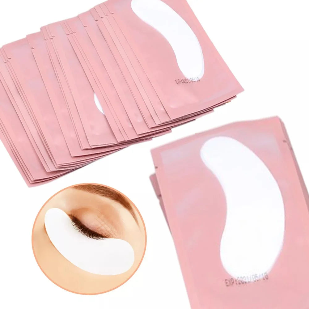 50 pairs of eyelash extension lower eye masks, makeup patches, and stickers for eyelash application.