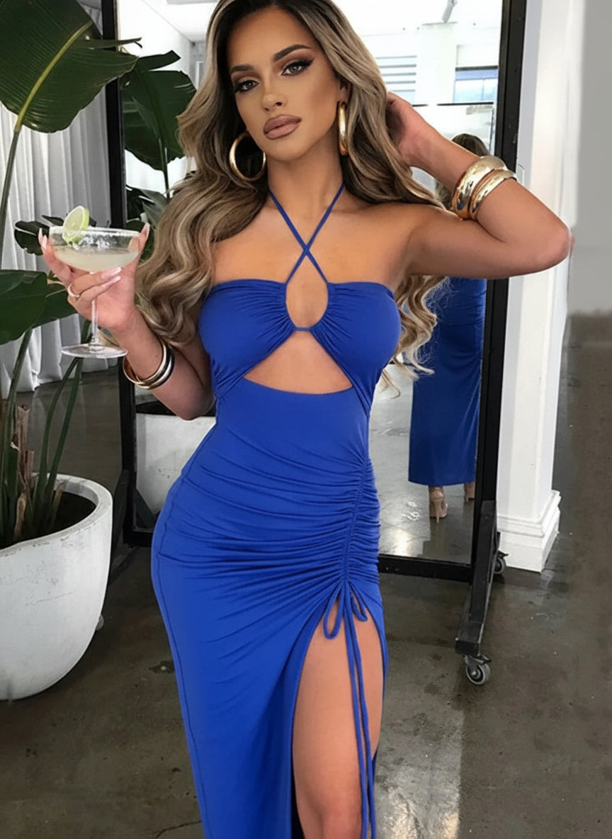 Women's Sleeveless Bodycon Midi Dress – Sexy Backless Party Dress, Elegant Clubwear