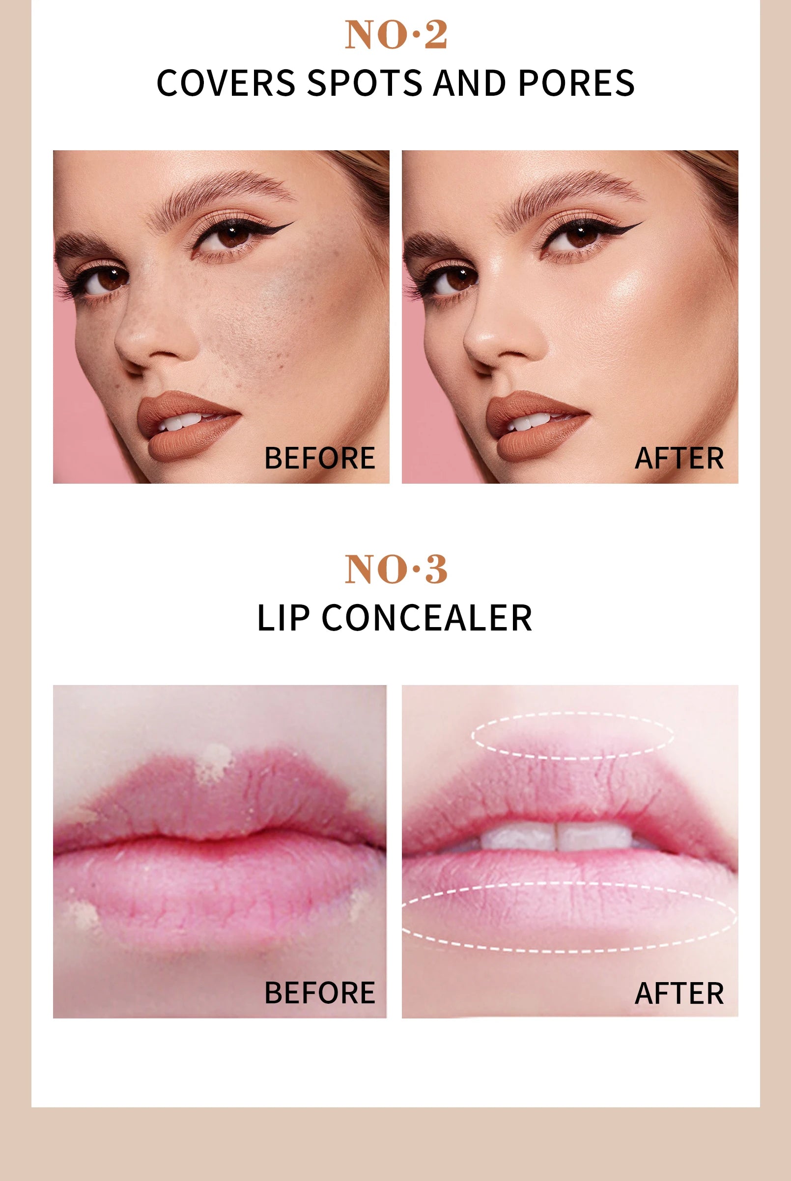 High-Coverage Concealer & Foundation – Anti-Dark Circle, Waterproof BB Cream