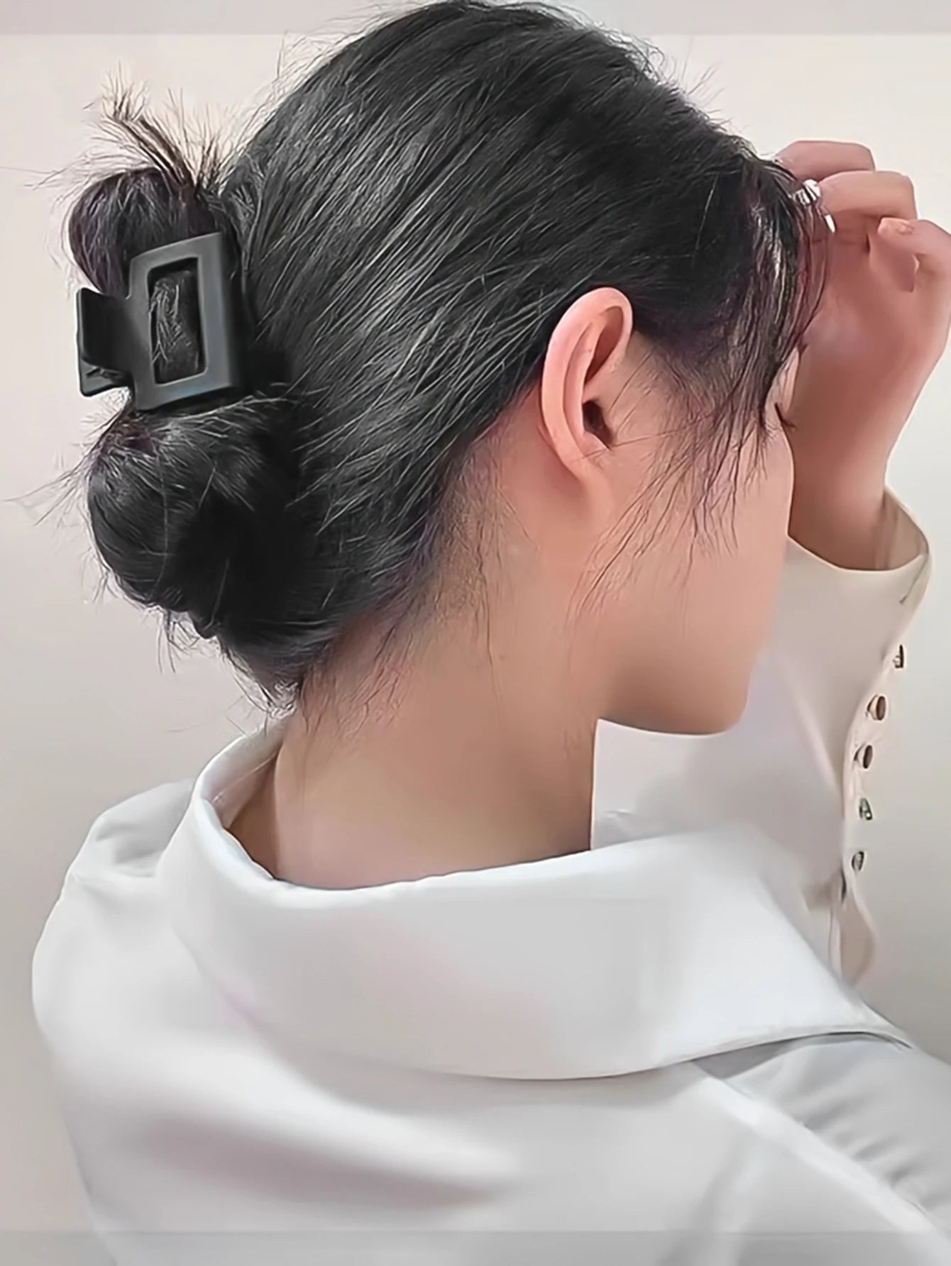 5-Piece Small Flower Hair Claw Clips – Matte Rectangle & Semicircle for Women & Girls