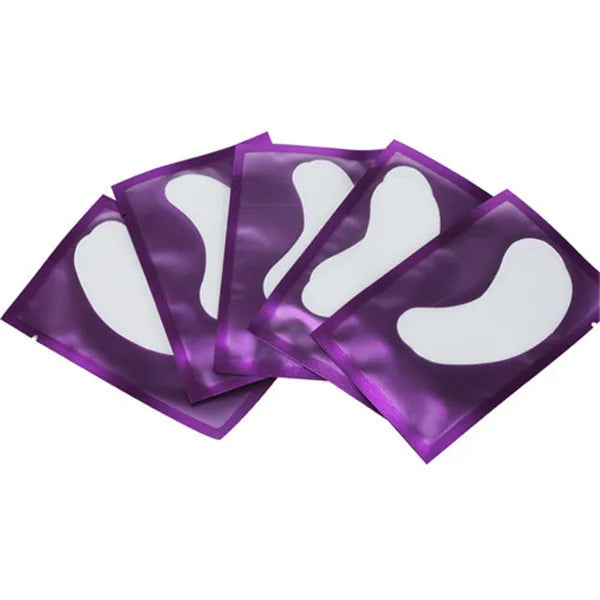50 pairs of eyelash extension lower eye masks, makeup patches, and stickers for eyelash application.