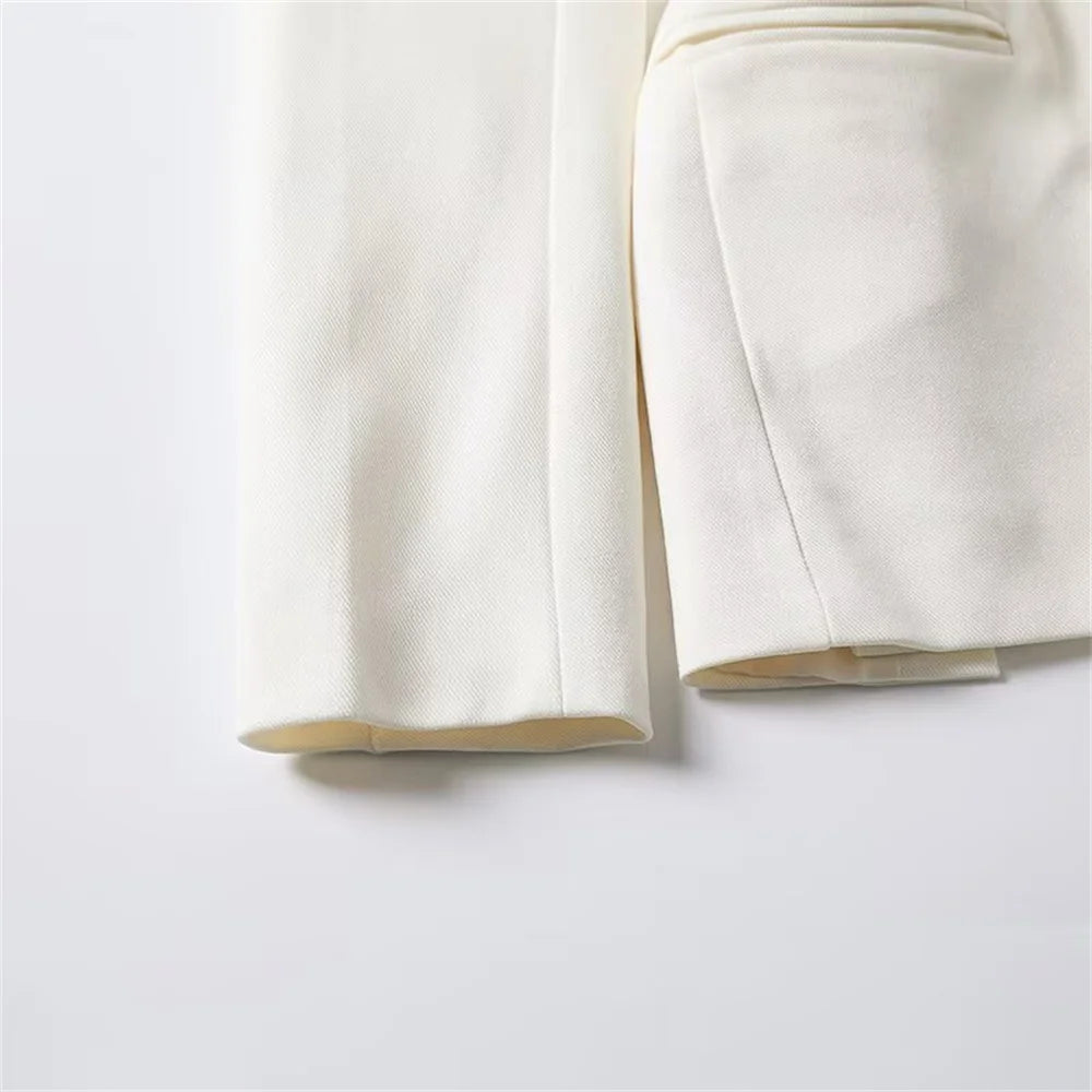 Women's versatile belt decoration long sleeved suit jacket new fashionable high waisted pleated pants casual pants