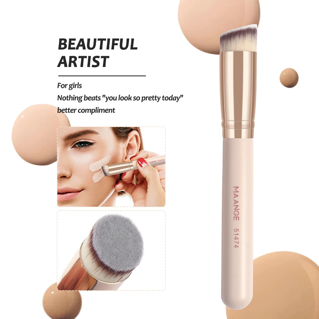 MAANGE 7-piece soft makeup brush set for various cosmetic applications.