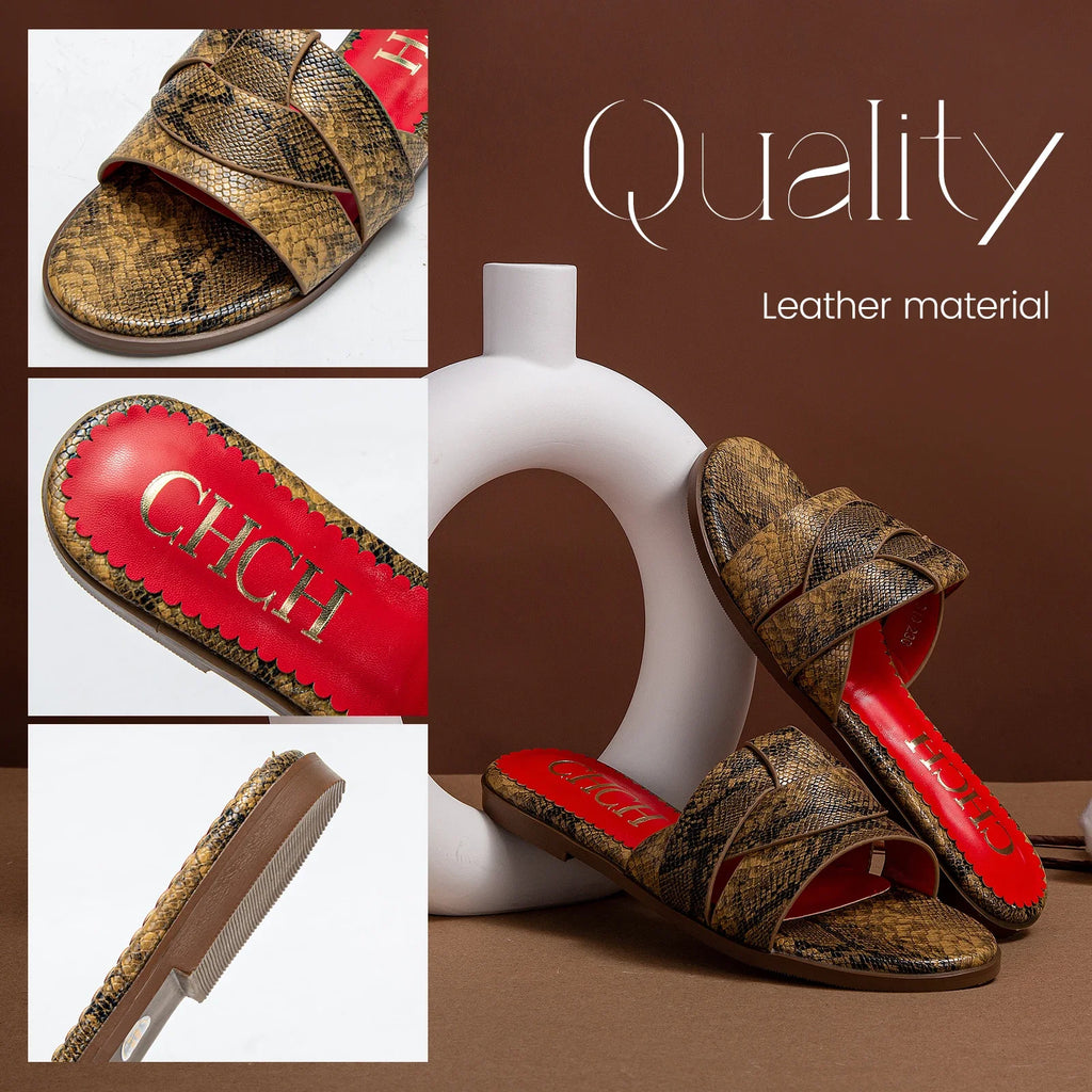 Women's Slippers Simple Cross Belt Design Beach Shoes