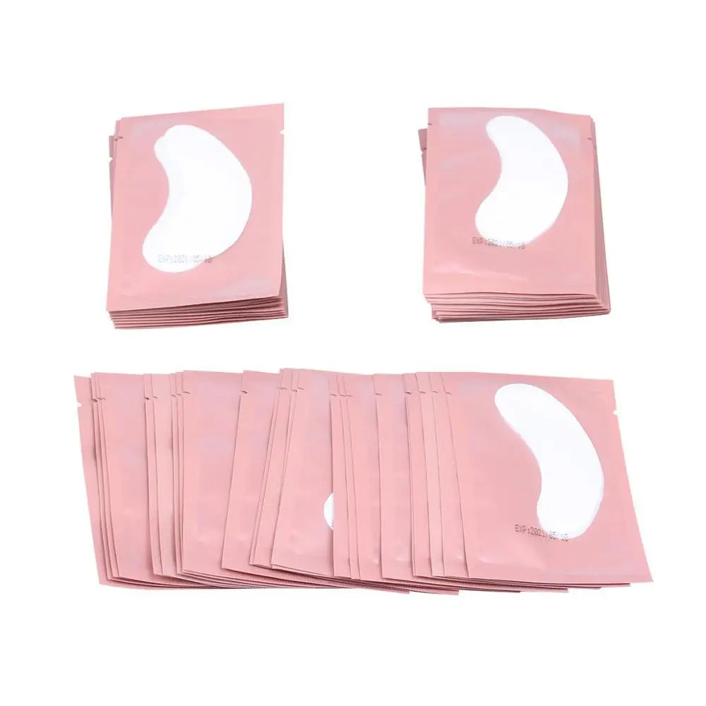 50 pairs of eyelash extension lower eye masks, makeup patches, and stickers for eyelash application.