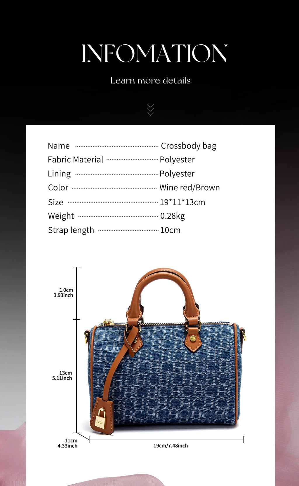 Women's Shoulder Bag Cowboy Splicing Pillow Bag, Casual Party