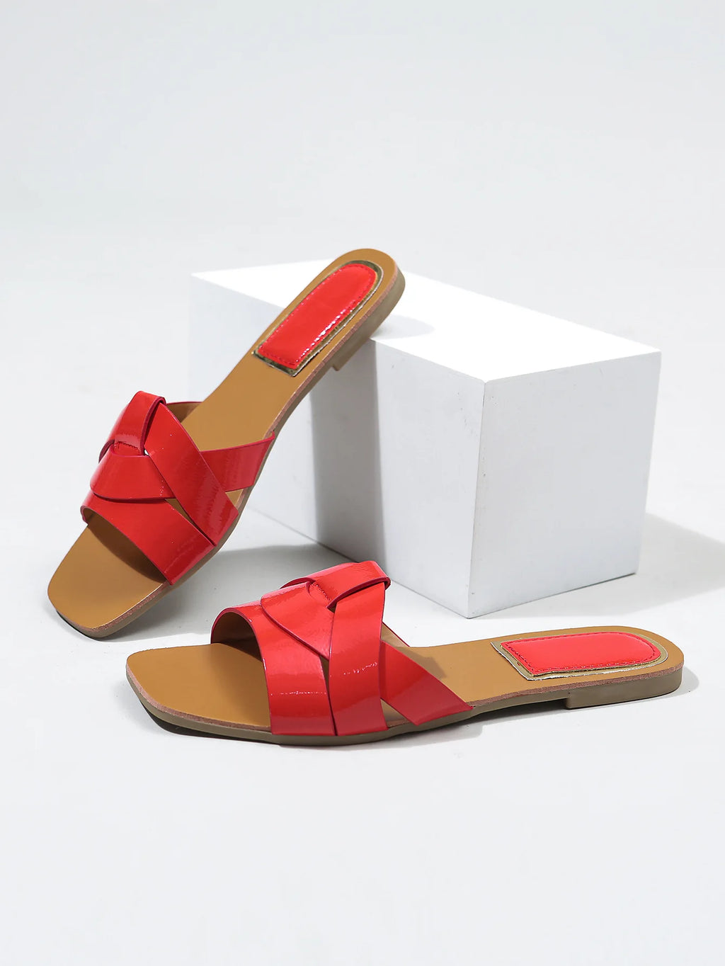 Hot Selling Summer Sandals – Women's Metal Square Toe Flats with Low Heel