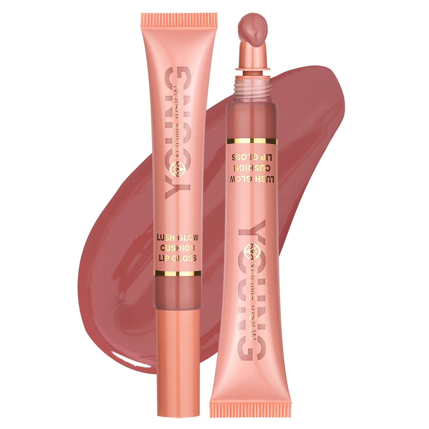 YOUNG VISION 6-Color Liquid Lip Gloss – Brightening, Moisturizing with Plush Brush