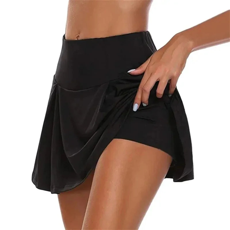 Women’s High-Waist Sports Skirt for Gym – Quick-Dry Tennis, Dance & Fitness Mini Skort