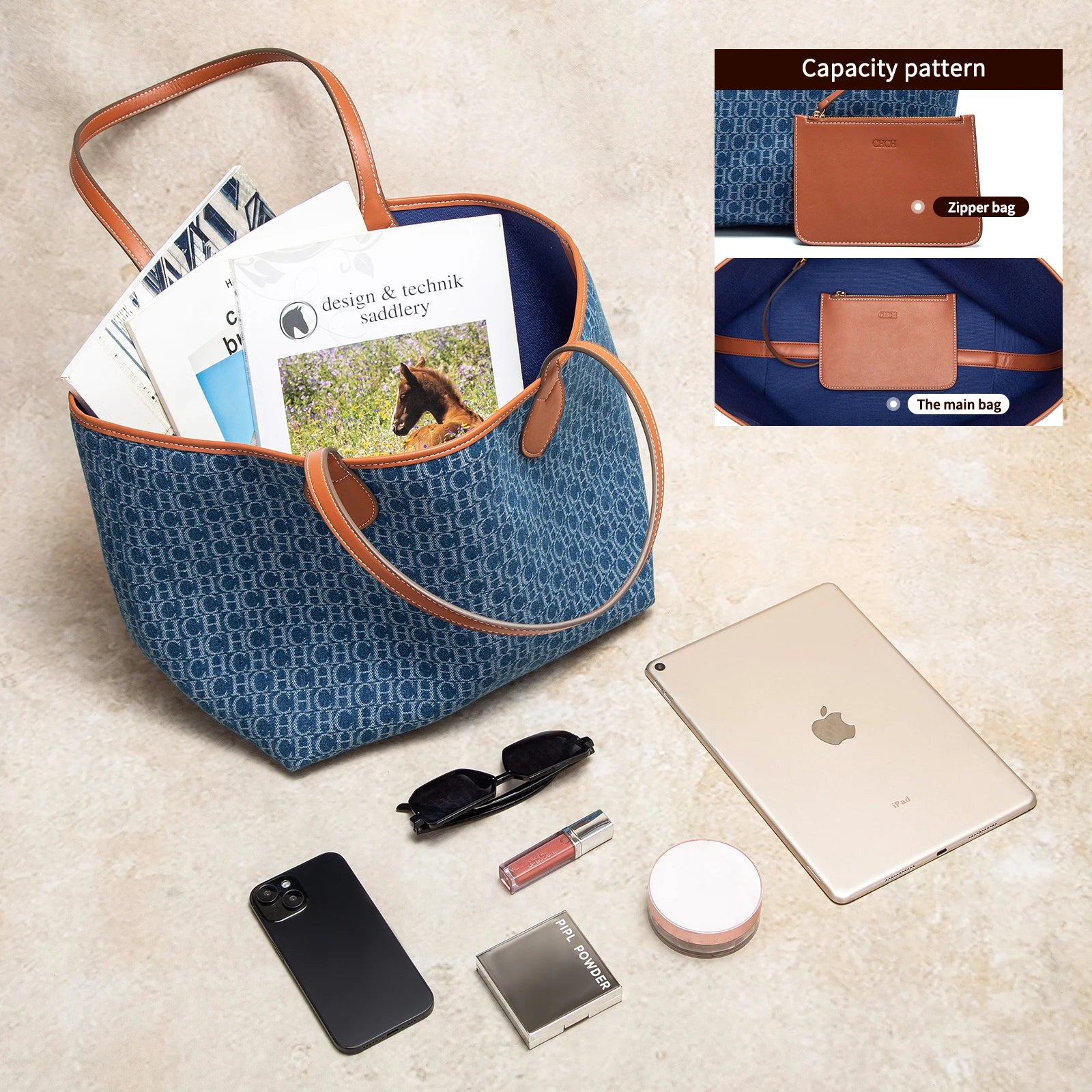 Women's Tote Bag Simple Double sided Available Mother and Child Large Capacity Casual Handbag