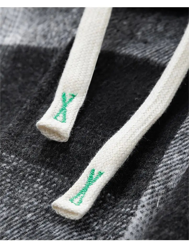 Men's Plus Size 7XL-8XL Hooded Shirt Jacket – Cotton Plaid, Loose Fit, 2-in-1 Style