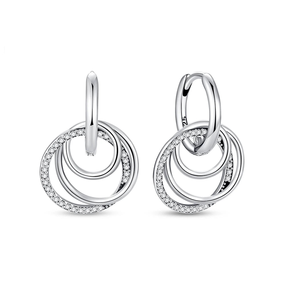 925 Sterling Silver Earrings – Stud & Hoop Set with Crystal, Heart, Crown, Bee & Infinity Designs