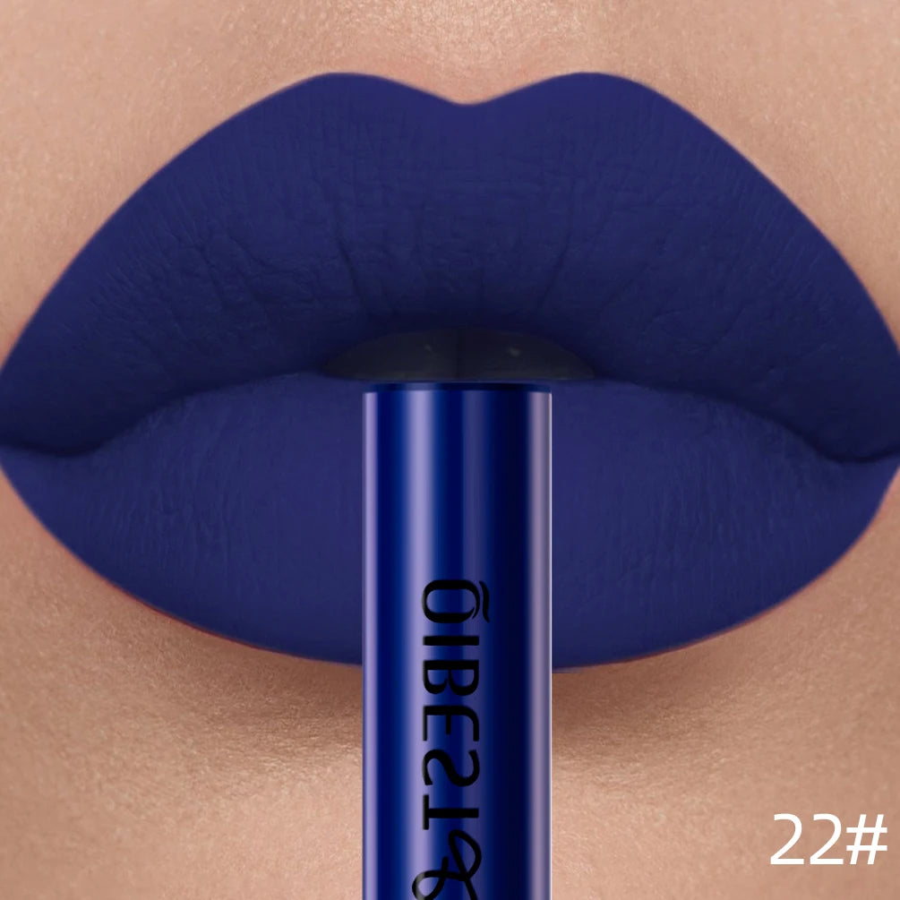 QIBEST Matte Liquid Lipstick – Waterproof, Long-Lasting Velvet Lip Gloss, Nude & Red