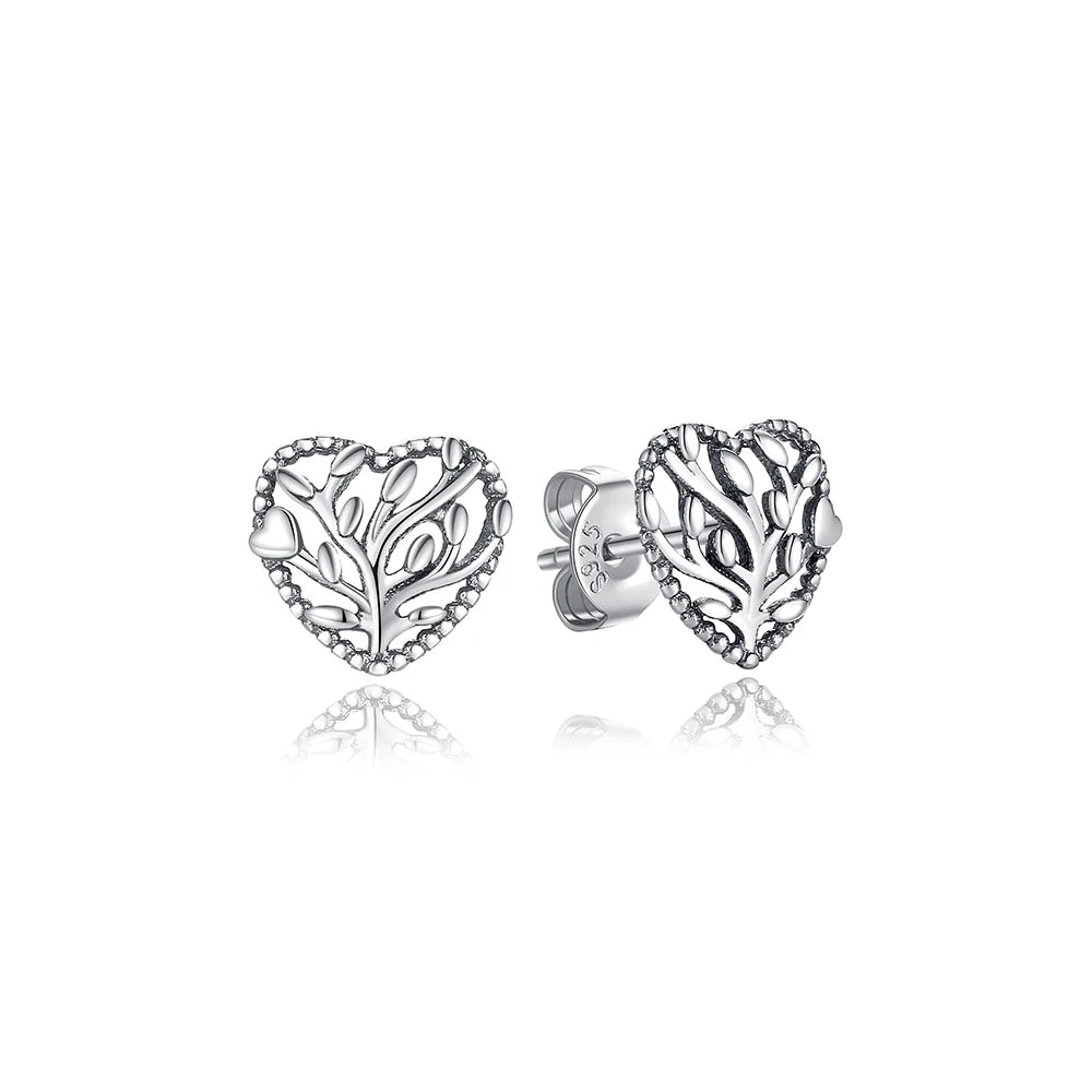 925 Sterling Silver Earrings – Stud & Hoop Set with Crystal, Heart, Crown, Bee & Infinity Designs