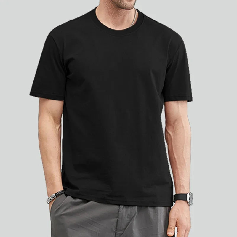 Oversized Cotton T-Shirt – Casual, High-Quality, Solid Color, Short Sleeve Tee for Men