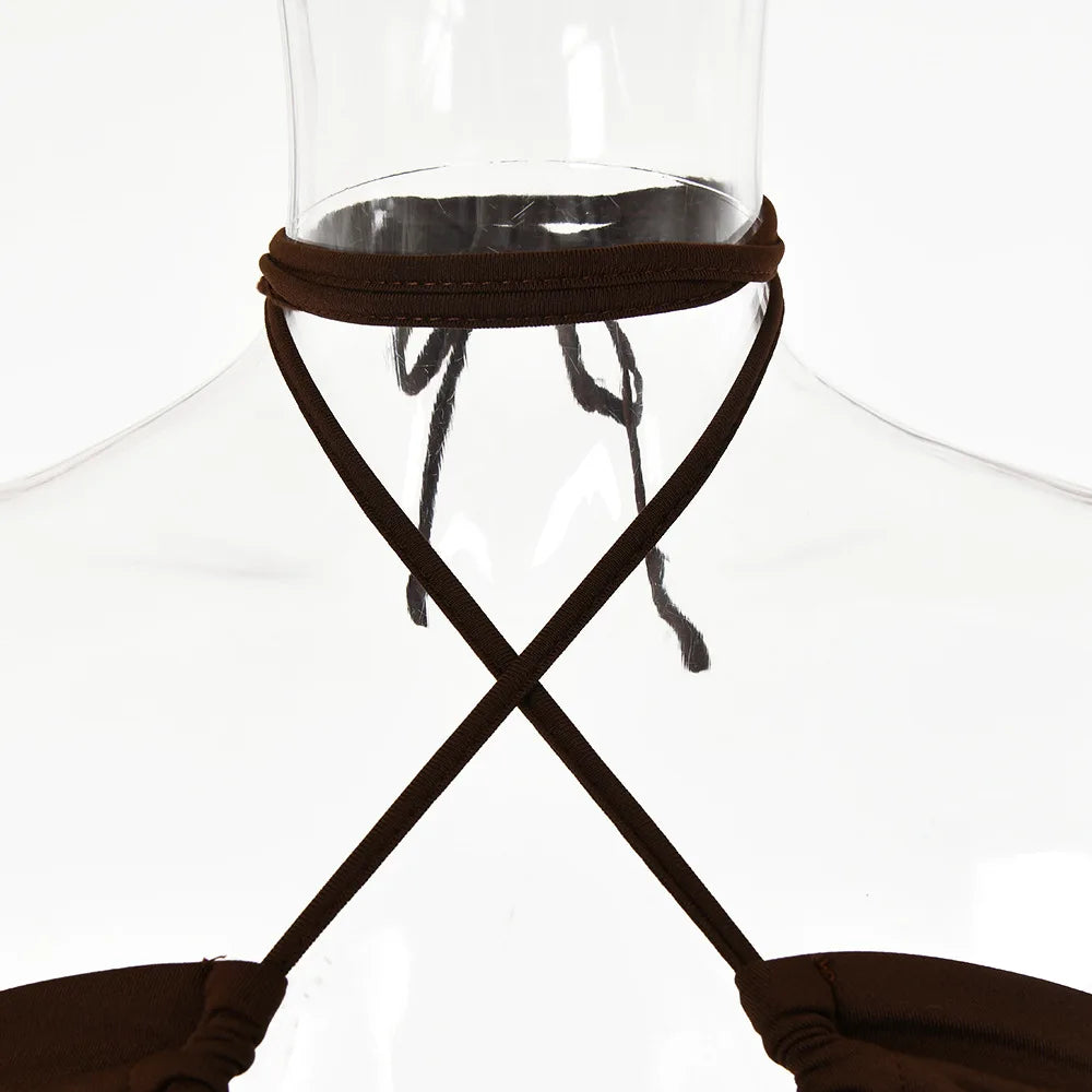 Women's Sleeveless Bodycon Midi Dress – Sexy Backless Party Dress, Elegant Clubwear