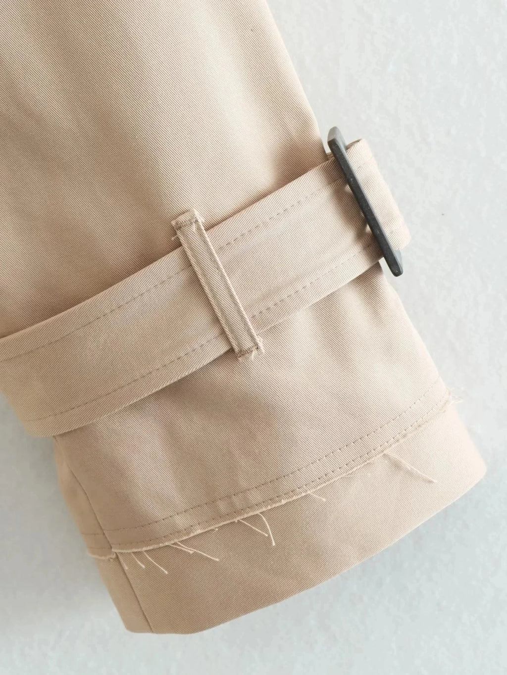 Women's Cropped Trench Jacket – Vintage Belted Double-Breasted Spring Coat for Streetwear