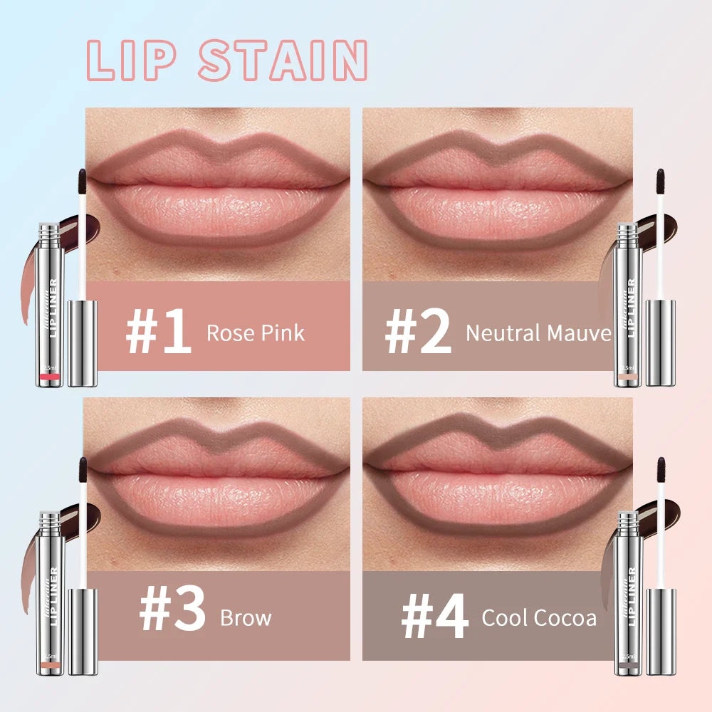 Waterproof Peel-Off Lip Tint – Long-Lasting Matte Lip Liner & Gloss, Brown