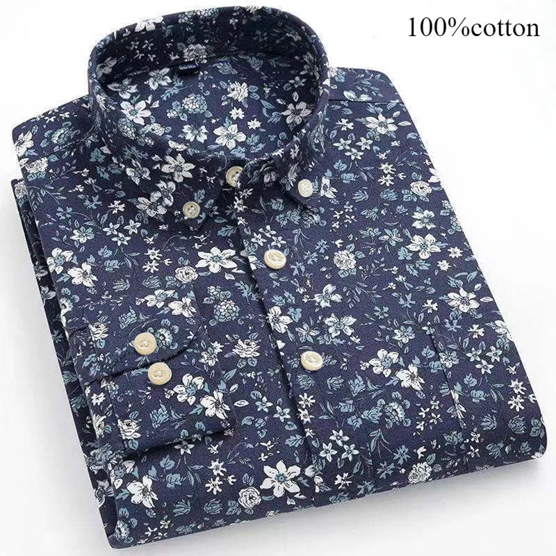 Men's 7XL Oxford Shirt – 100% Cotton, Slim Fit, Soft & Elegant Casual Designer Wear