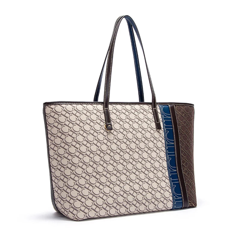 Women's Tote Bag New Fabric Splicing Handbag Large Capacity