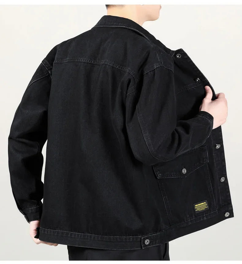 Men’s Casual Loose-Fit Denim Jacket – Spring/Autumn American Style