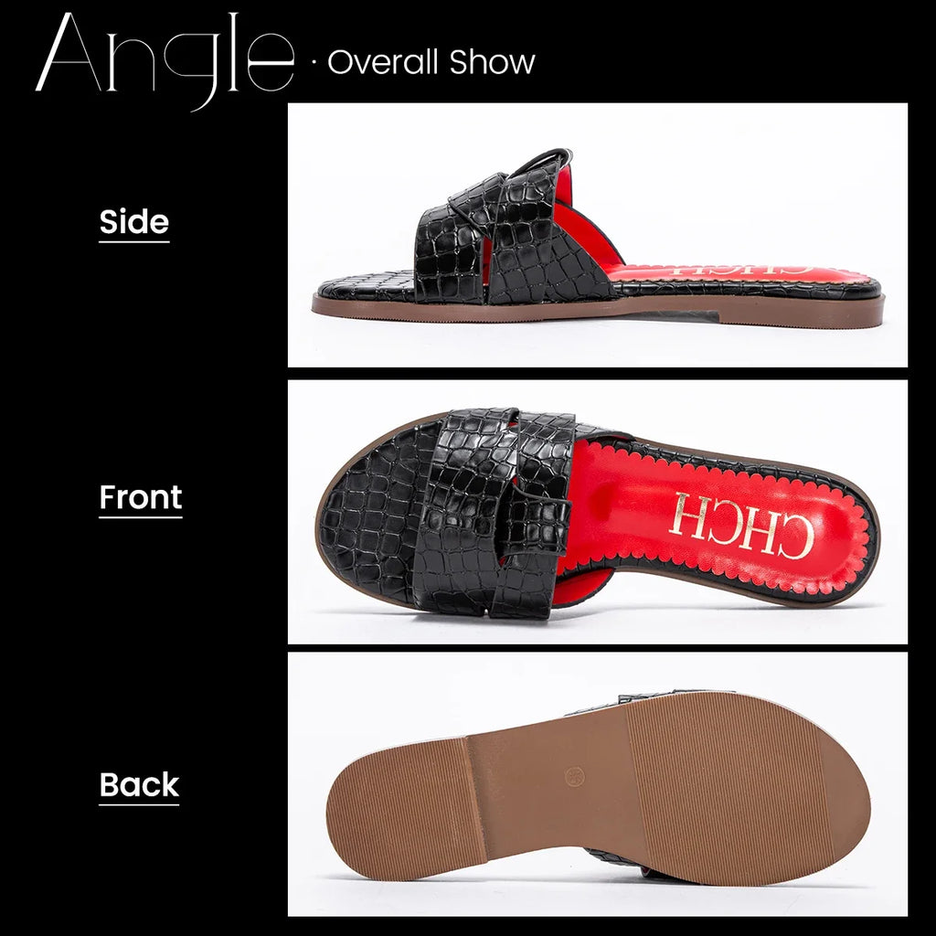 Women's Slippers Simple Cross Belt Design Beach Shoes