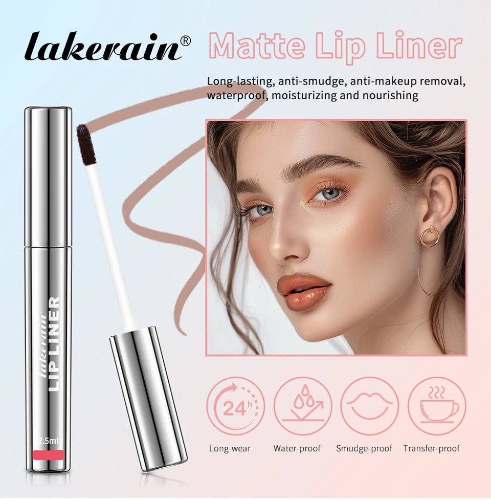 Waterproof Peel-Off Lip Tint – Long-Lasting Matte Lip Liner & Gloss, Brown