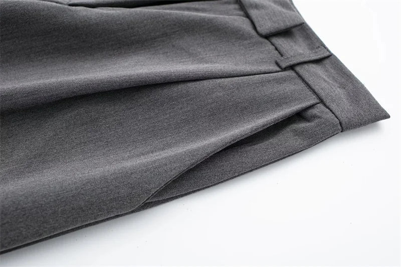 Women's Pants Beige Grey Black Wide Leg Pants Women High Waist Baggy Pants Woman Fashion Summer Office Trousers