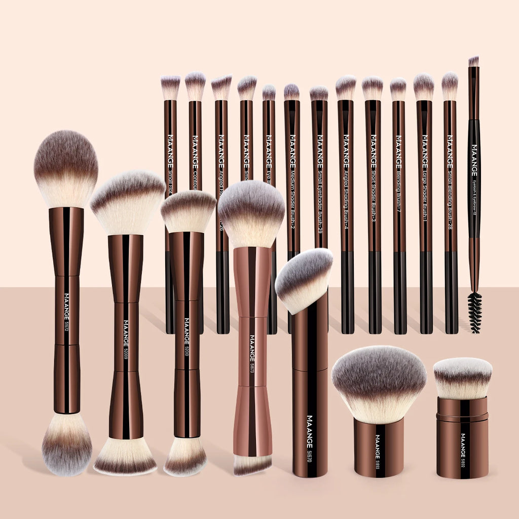 20-Piece Pro Makeup Brush Set – Double-Ended for Foundation, Blush & Eyeshadow