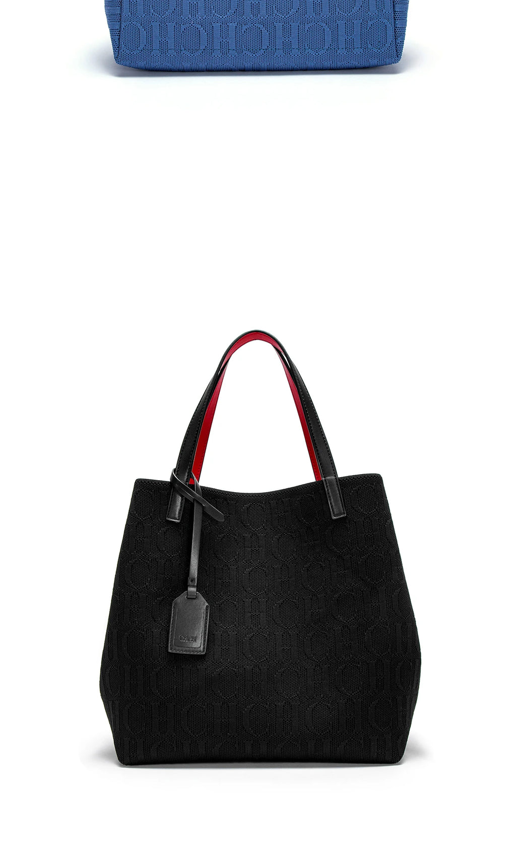 Tote Bag New Large Capacity Black Simple Knitted Shopping Bag 27*20*28cm