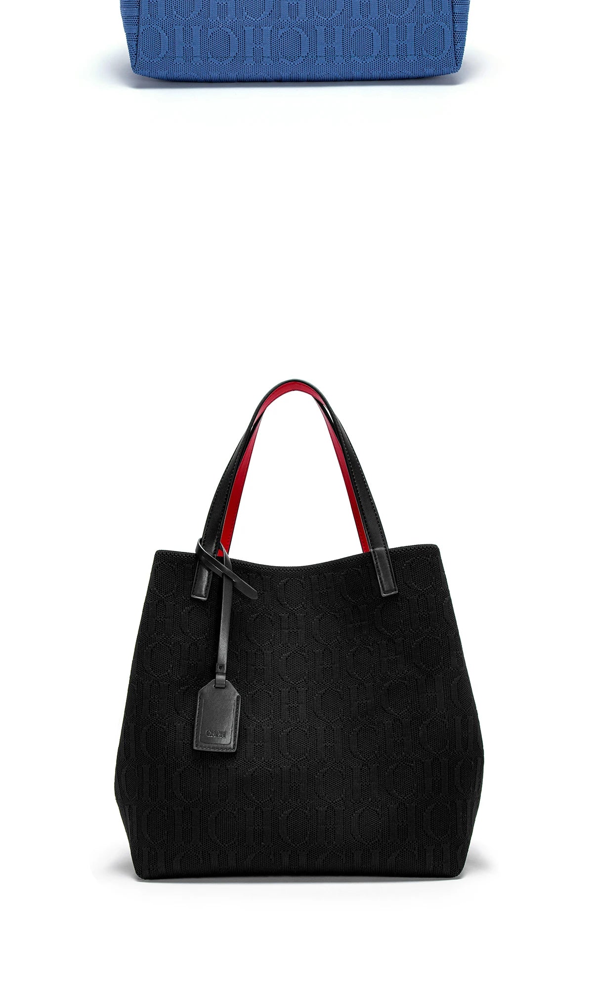 Tote Bag New Large Capacity Black Simple Knitted Shopping Bag 27*20*28cm