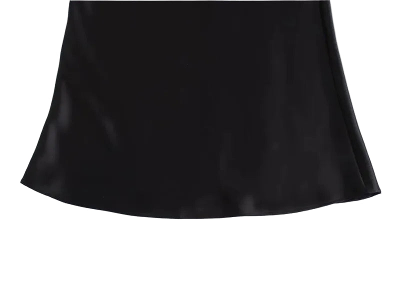 MUJER Women’s Satin High-Waist Long Midi Skirt – Elegant Summer Office Wear