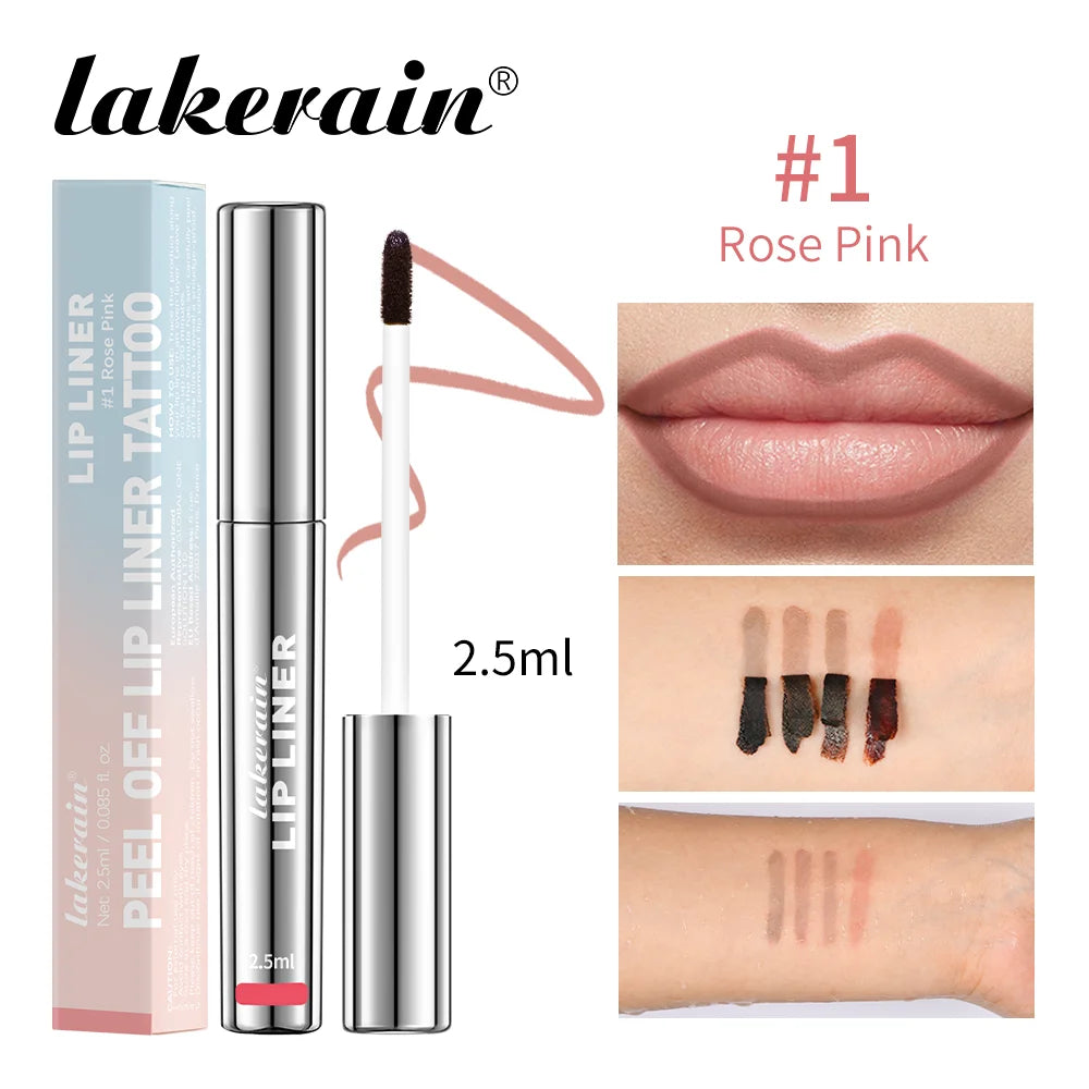 Waterproof Peel-Off Lip Tint – Long-Lasting Matte Lip Liner & Gloss, Brown